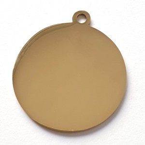 Огледална златна стоманена плочка - кръгла 35х1,5 мм